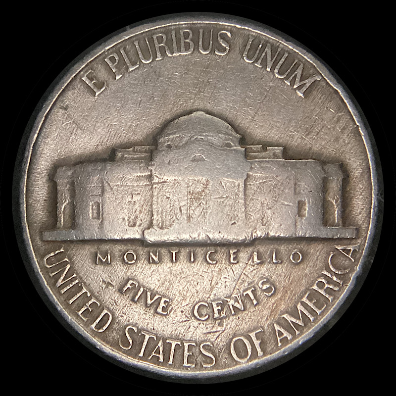 1947-Jefferson-Nickel-With-Obverse-Laminations.