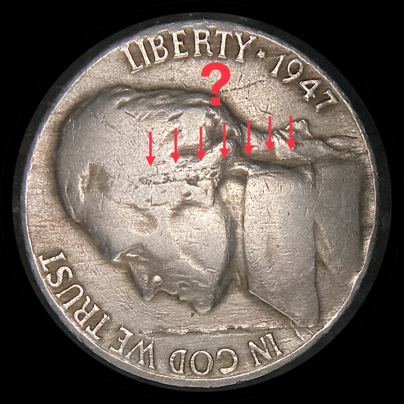 1947-Jefferson-Nickel-With-Obverse-Laminations.