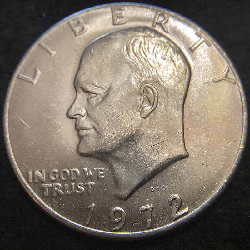 1972-D-Eisenhower-Dollar,-Possible-Lesser-Peg-Leg.