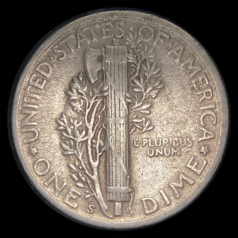 Reference-Library-Coin:-1945-S-Mercury-Dime-FS-504-Inverted-Mint-Mark.