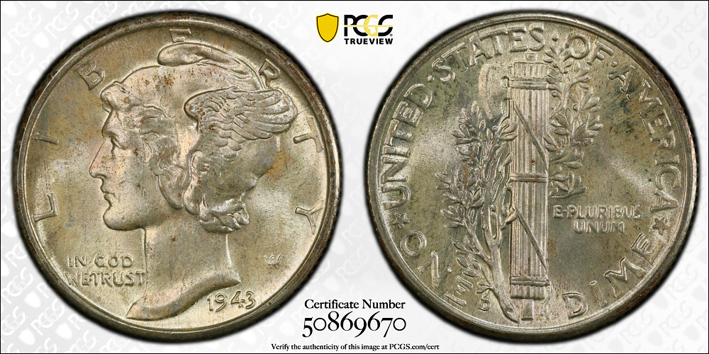 1943-D-Mercury-Dime,-Variety-Hunt-RPM-Miss-PCGS-MS-66FB.