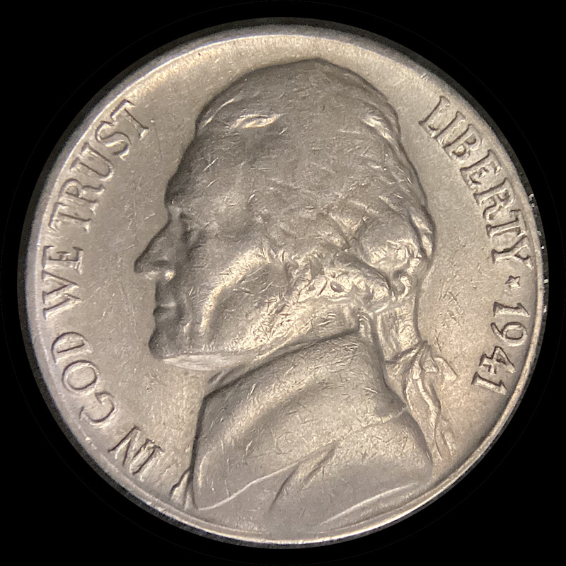 Circulated-1941-S-Jefferson-Nickel,-Large-S-FS-501.