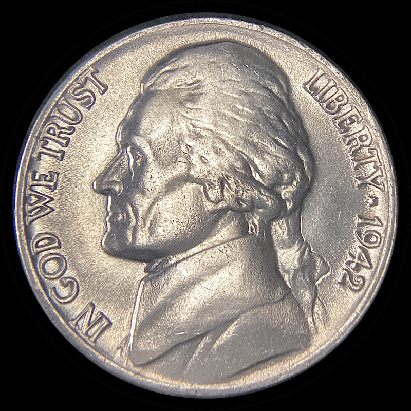 1942-Jefferson-Nickel,-Decoy-Of-FS-101.