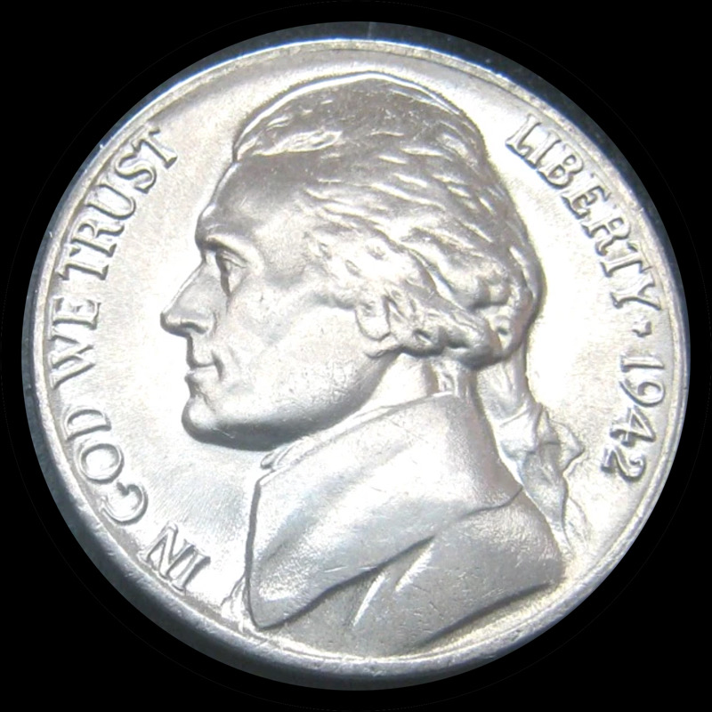 1942-Jefferson-Nickel,-Decoy-Of-FS-101.