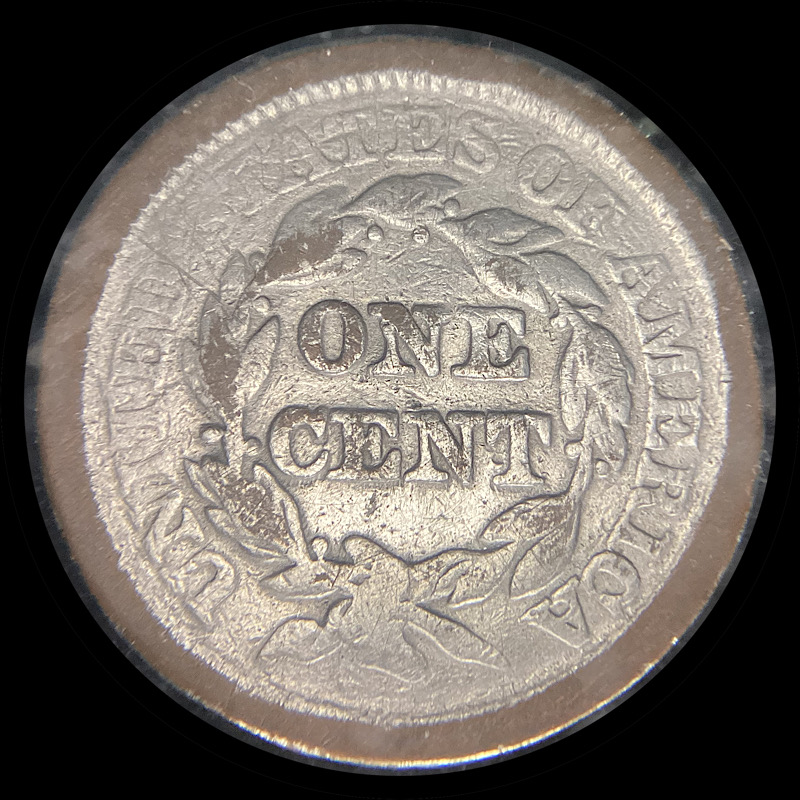 Painted-Or-Plated-18xx-Large-Cent-For-Restoration.