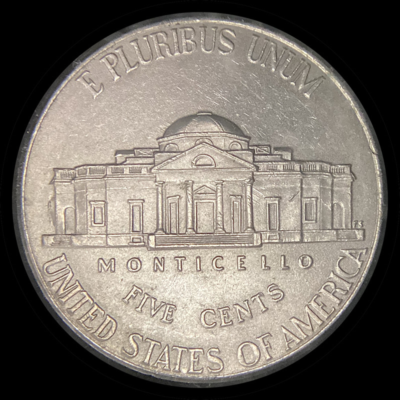 2016-P-Jefferson-Nickel-With-Trail-Die,-Ffd,-Parallel-Gouges?