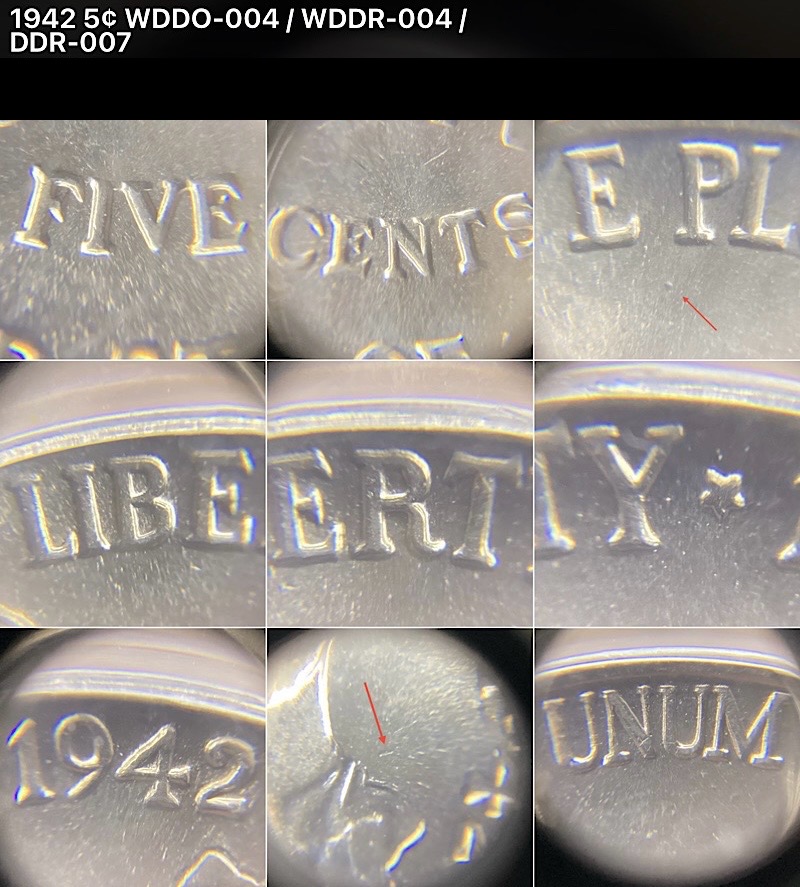 1942-Jefferson-Nickel-Cn,-Best-Of-WDDR-004,-WDDO-004,-DDR-007.