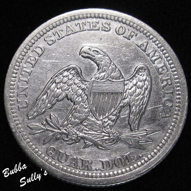 Defeated:-1857-Smoking-Liberty-Quarter,-FS-401-Die-Gouge.