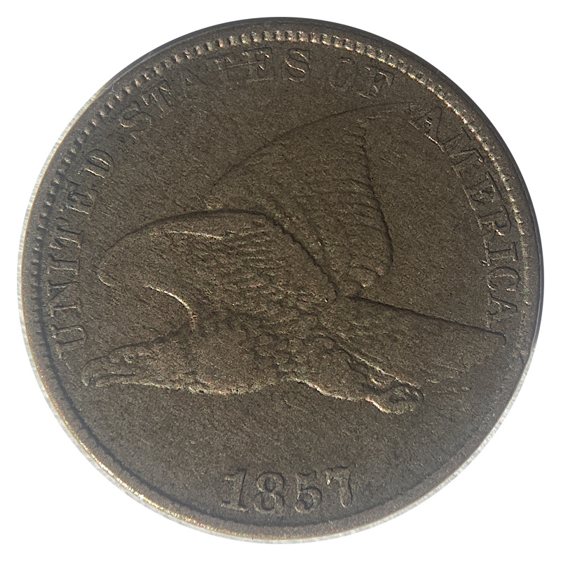 1857-Flying-Eagle-Cent-Snow-8-Fs-901-Reverse-Mule-Clash-With-Quarter.