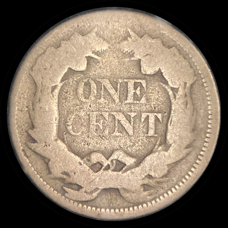 Worn-1857-Flying-Eagle-Cent,-Snow-9-Obverse-Clash-With-Half-Dollar,-FS-402.