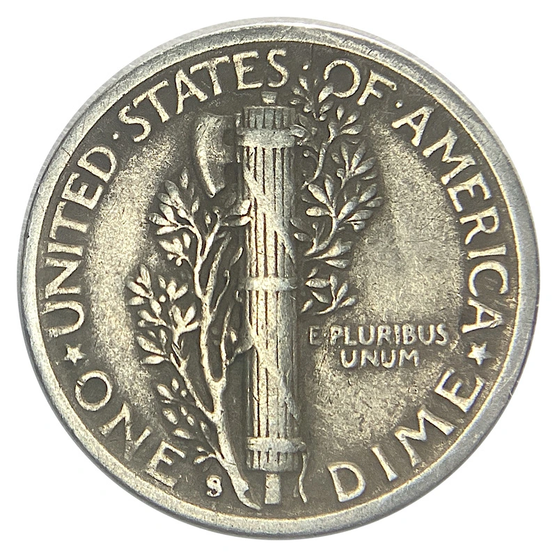 Circulated-1943-S-Mercury-Dime,-Trumpet-Tail-Large-S-FS-511-With-Dark-Patina.