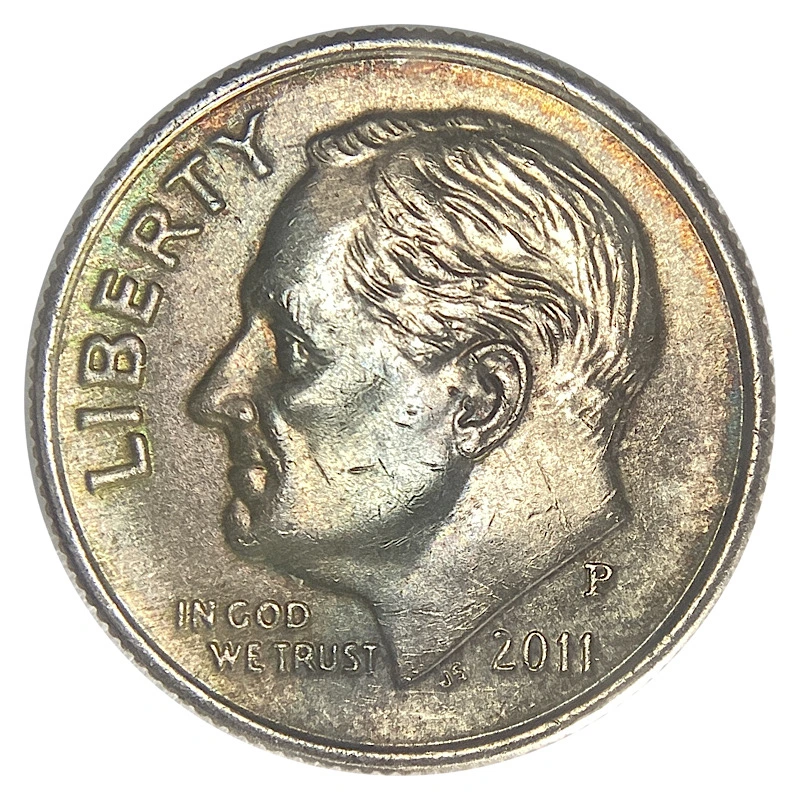 Rainbow-Stained-2011-P-Dime:-For-The-Toning-Aficionados.