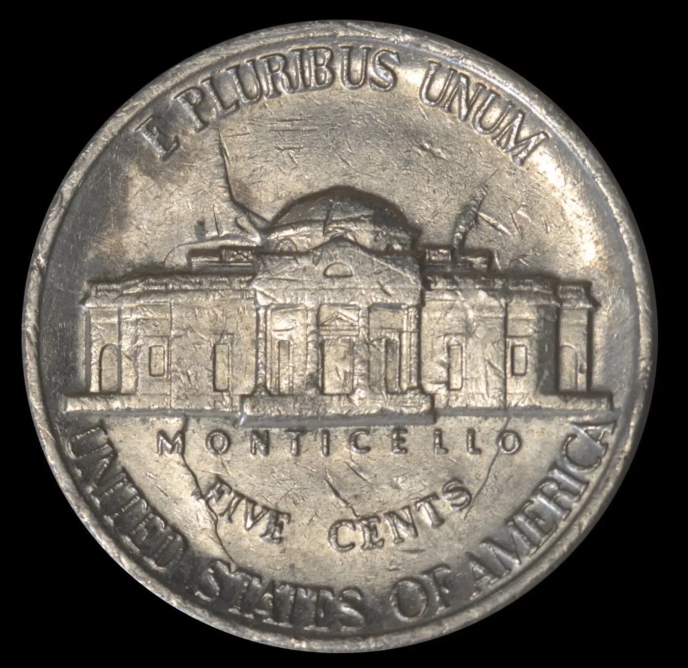 1988-D-Jefferson-Nickel,-Strong-Die-Clash.