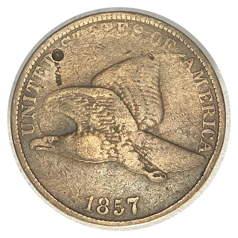 1857-Flying-Eagle-Cent-With-Hole