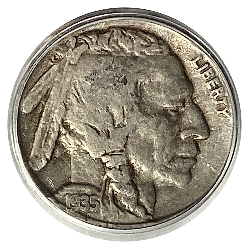 To-Crack-Or-Not-To-Crack:-1935-Buffalo-Nickel-DDR-In-ICG-Slab.