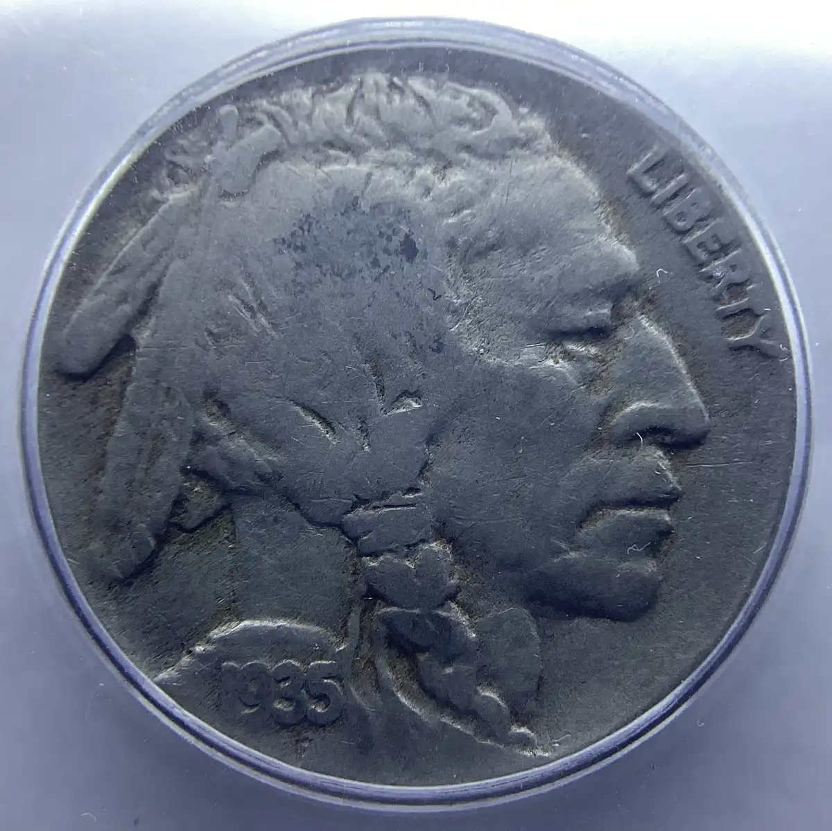 To-Crack-Or-Not-To-Crack:-1935-Buffalo-Nickel-DDR-In-ICG-Slab.