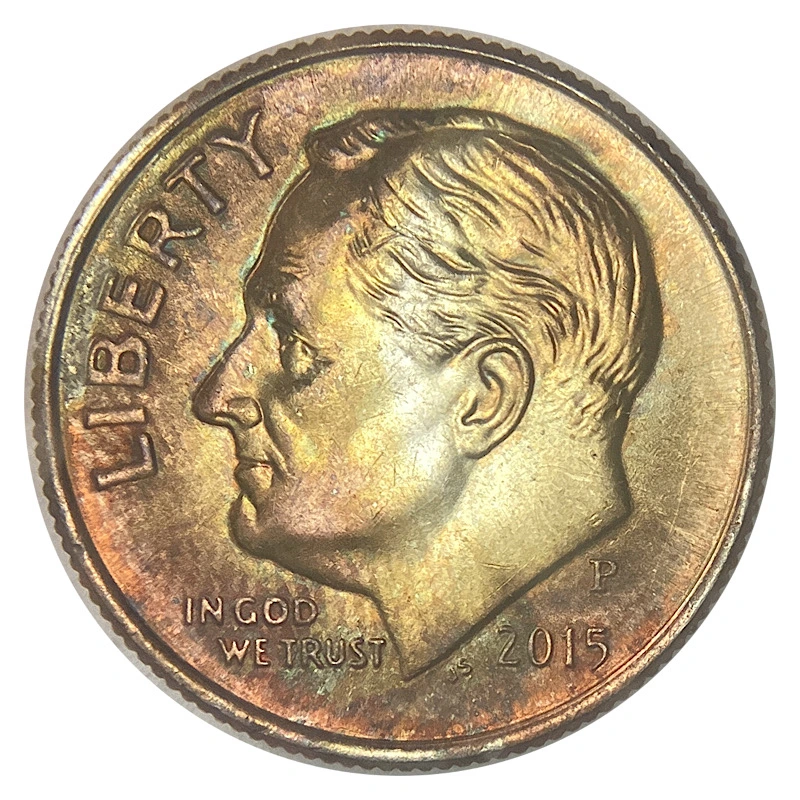 2015-P-Dime-With-Garish-Multicolor-Toning-Or-Staining.