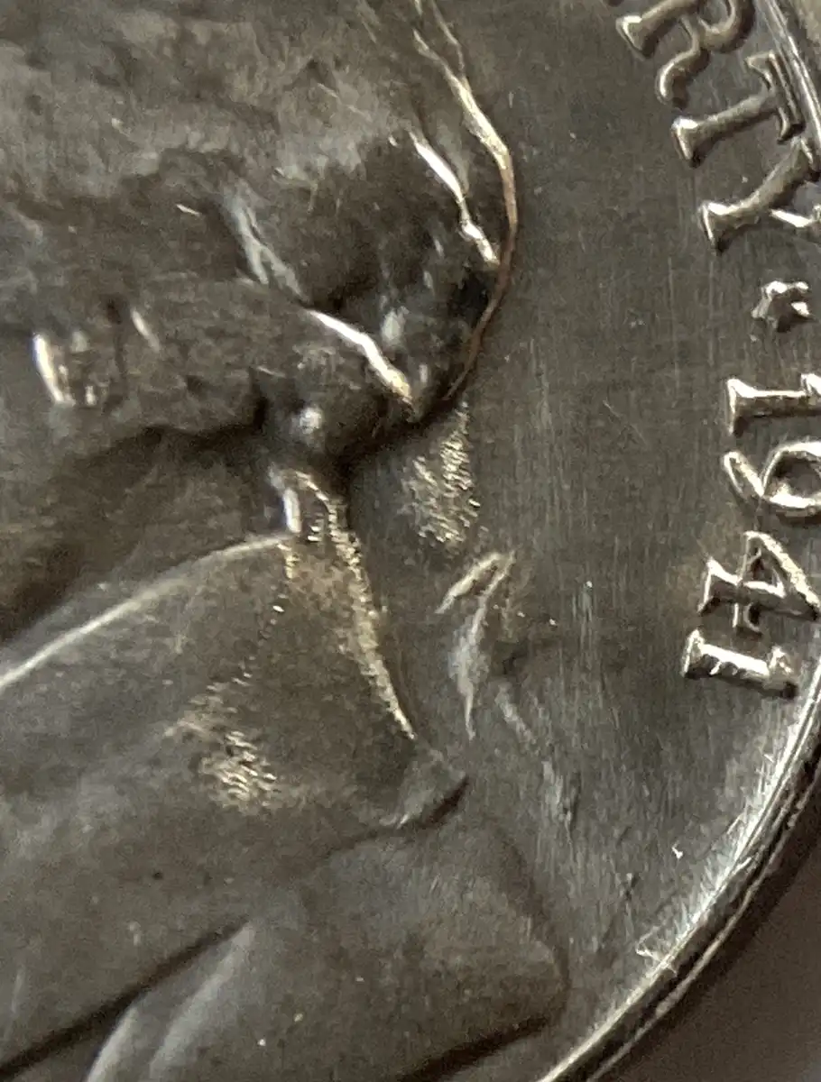 1941-S-Nickel,-Overpolished-Die.