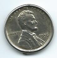 Silver-1956-Penny-In-Metal-Holder