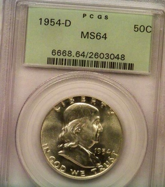 1954-D-Franklin-You-Vs-PCGS-Old-Green-Holder