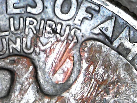 1965-Quarter-Dollar-...dark-With-Something-Inside-The-Coin?