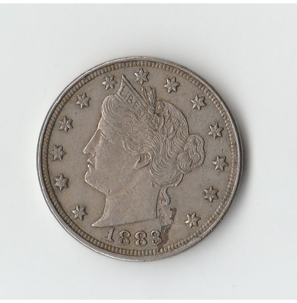 1883-V-Nickel-No-Cents-With-Lamination,-Grade?