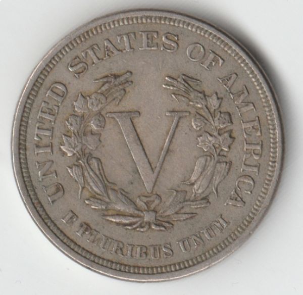 1883-V-Nickel-No-Cents-With-Lamination,-Grade?
