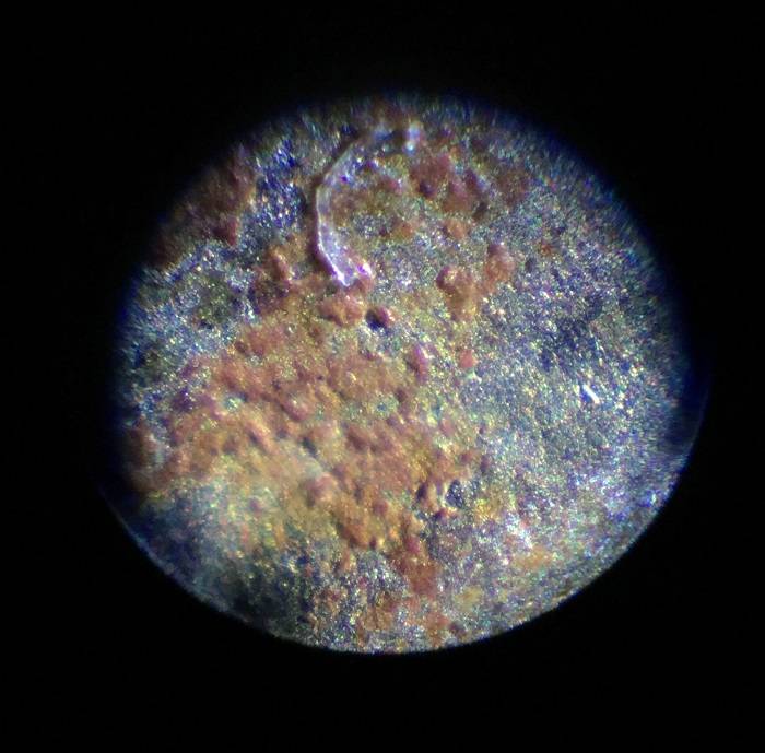 Part-2:1913-Type-2-Buffalo-Nickel-Toned-With-Chin-'Spot',-New-100x-Mag-Pics