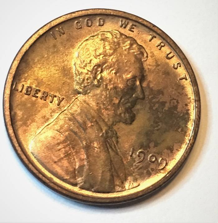 1909-VDB-Penny.--Toning-Or-Stain?