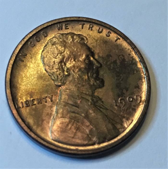 1909-VDB-Penny.--Toning-Or-Stain?
