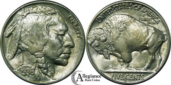 1936-S/S-Buffalo/Indian-Nickel.-FS-501?--Very-Nice-Example.