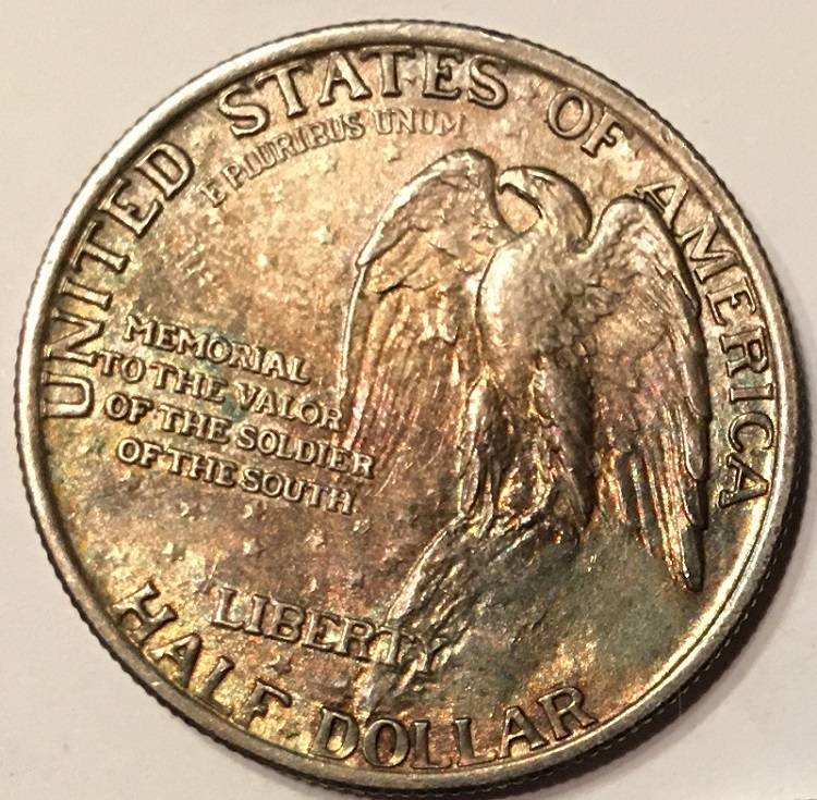 1925-Stone-Mountain-50c-Commemorative.--Stunning-Tone/Detail.--Grade.
