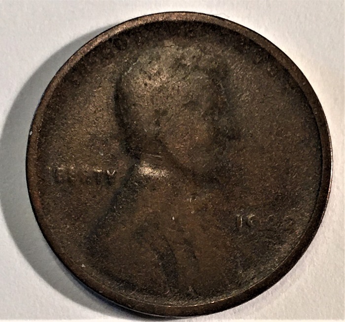 1922-Lincoln-Cent.--Maybe-'No-D'.--Bad-Shape.--Stained?