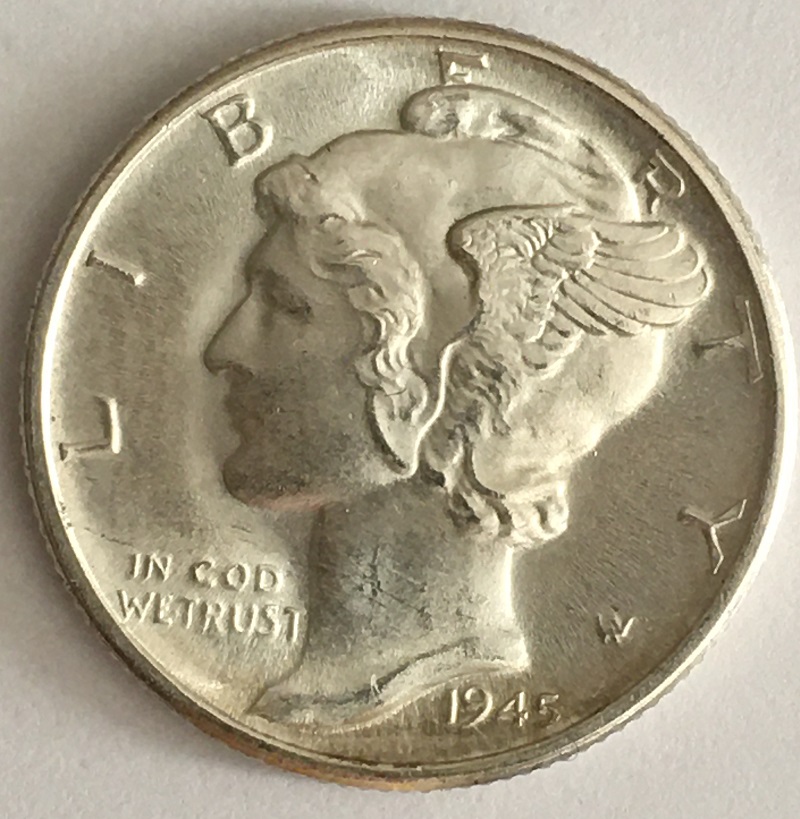 1945-D-Mercury-Dime.--Mint-Placement-Question.