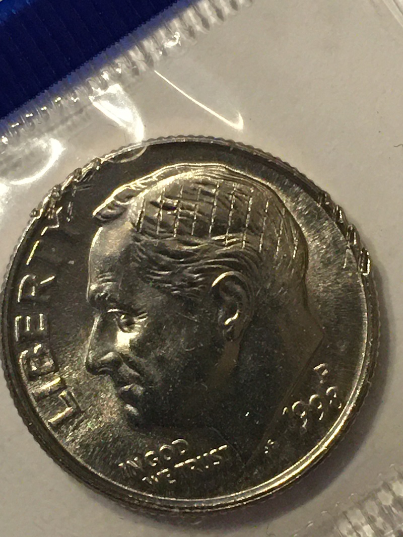 1998-P-Roosevelt-Dime-In-Cello.--Mint-Error/Damage?