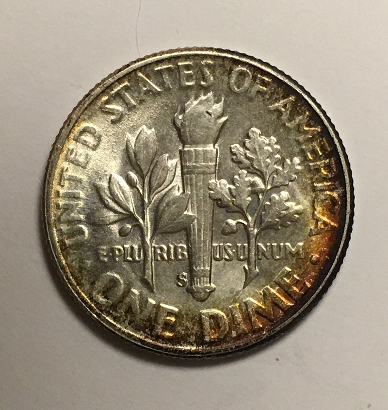 1955-S-Roosevelt-Dime.--Toned.--Grade-Worthy?