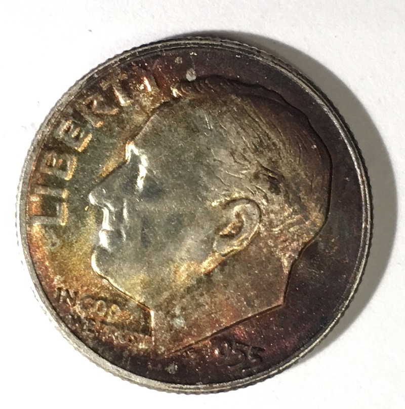 1955-S-Roosevelt-Dime.--Toned.--Grade-Worthy?