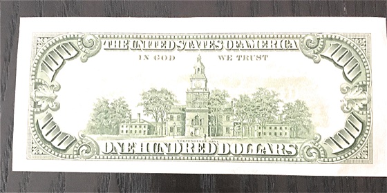 USA-1985-100-Dollars-Note---Misalignment-Error-Value