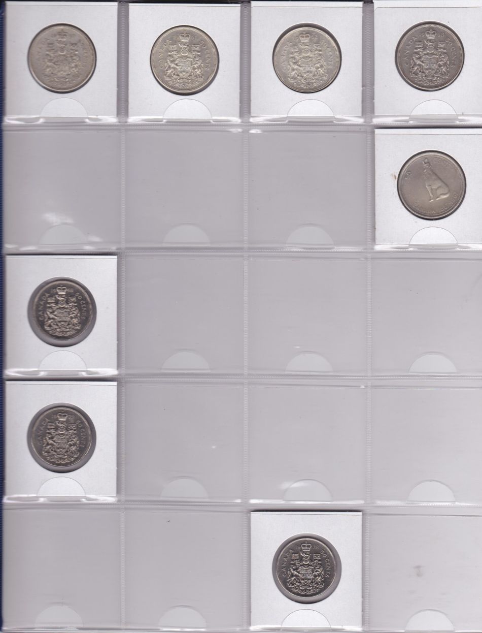 Sharing-My-Canadian-Coins.-5-Cent-50-Cents