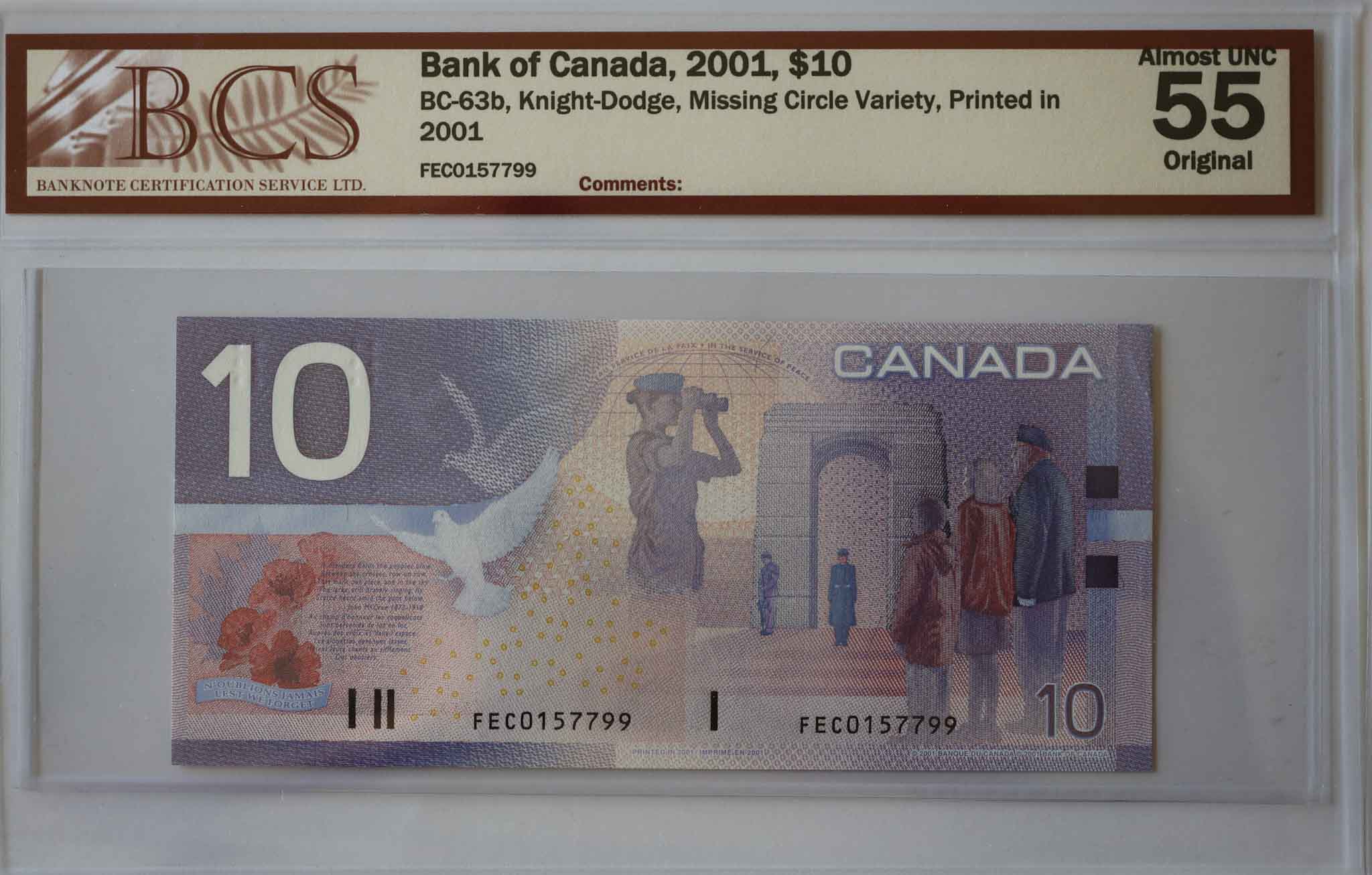 2001-Journey-$10-Note---Missing-Circle-Variety