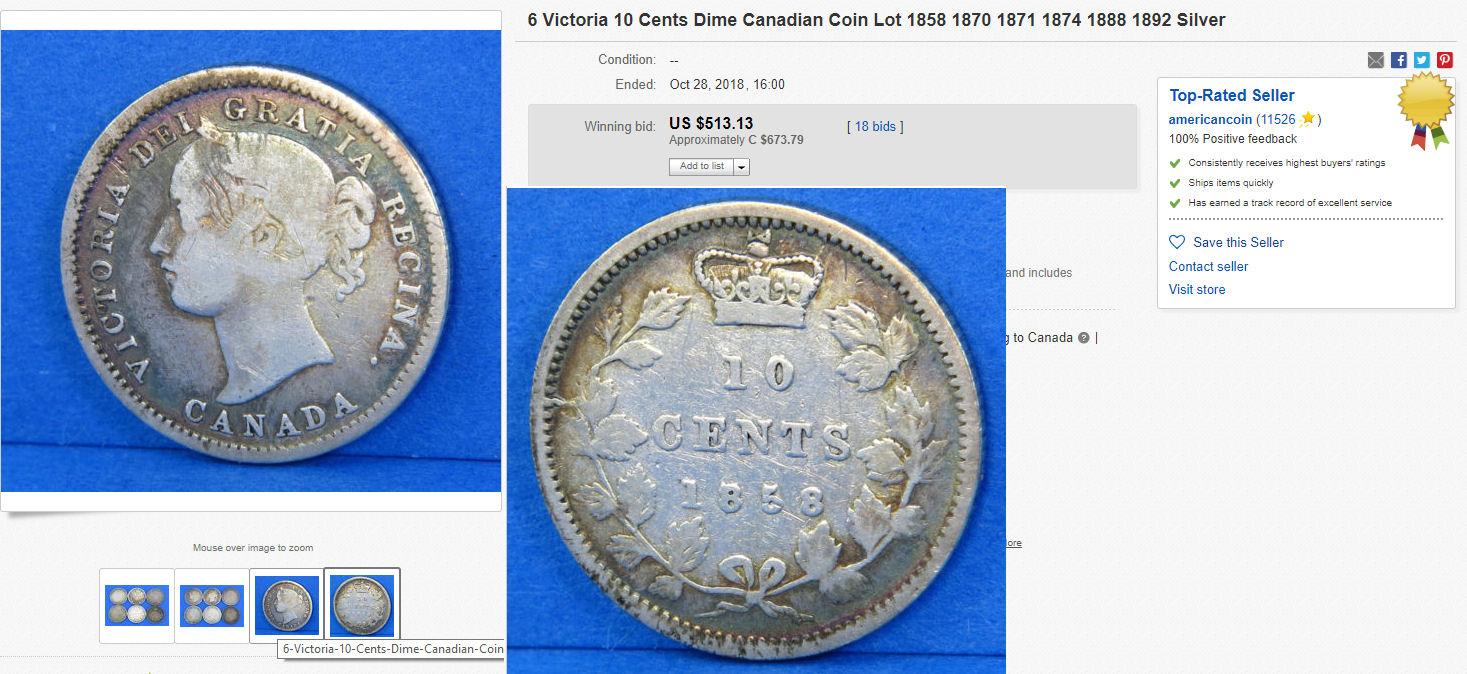 Canada-10c-1858-First-8/5-In-The-Wild