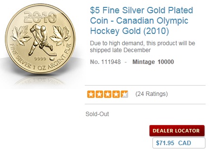 $5-Fine-Silver-Gold-Plated-Coin---Canadian-Olympic-Hockey