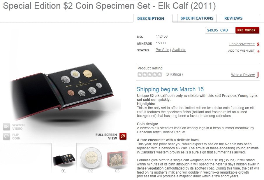 New-2011-$2-Bi-Metallic-Special-Ed.-Specimen-Elk-Calf-NCLT