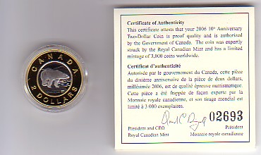 RCM-2006-Gold-Toonie-10th-Anniversary