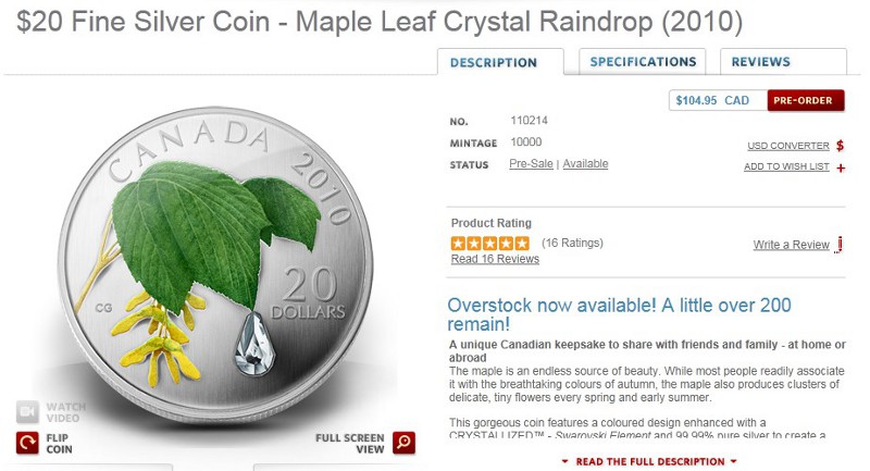 RCM-NCLT---$20-Fine-Silver-Coin-Maple-Leaf-Crystal-Raindrop