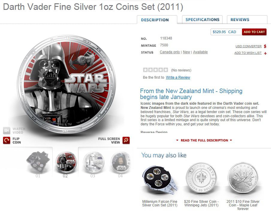 Darth-Vader-And-Millenium-Falcon-Fine-Silver-Coin-Set-2011