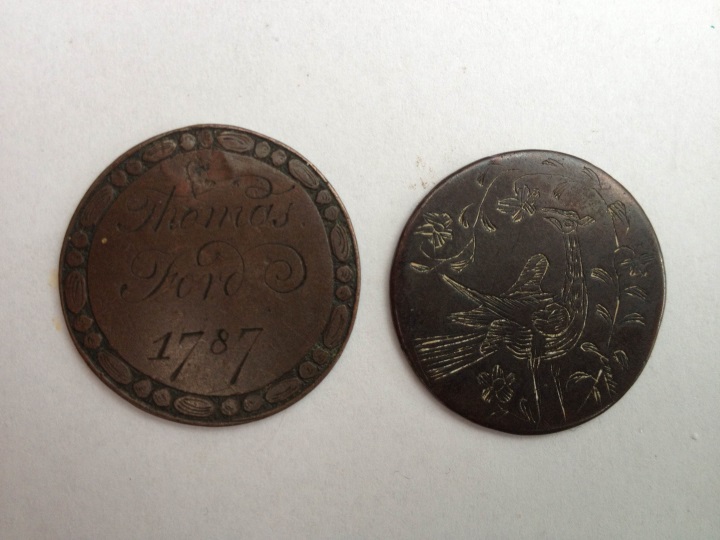 2-Unknown-Engraved-Coins/Tokens