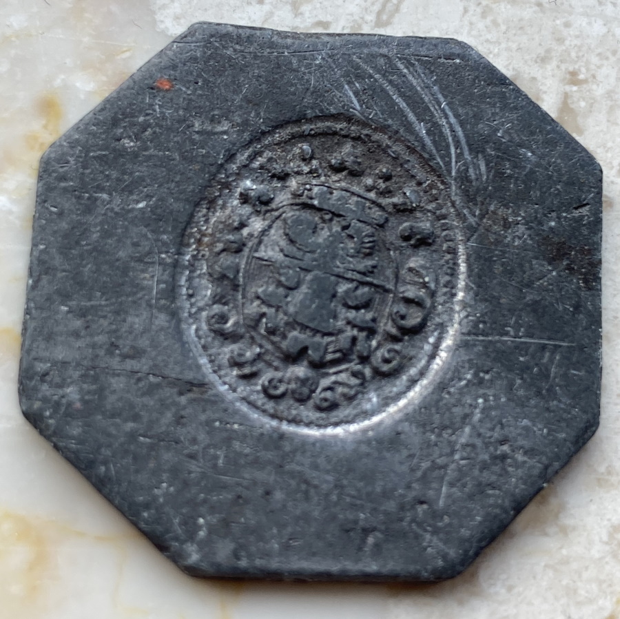 2-Unknown-Stamped-Tin/Lead-Coins-Or-Tokens