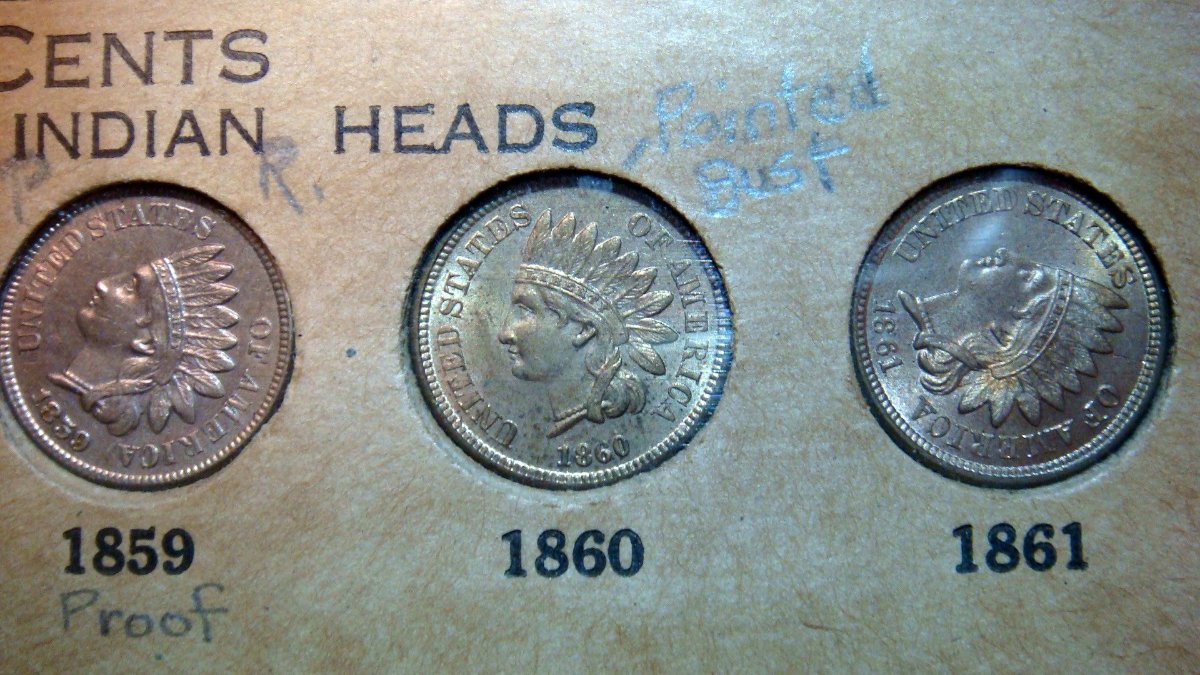 Flying-Eagle-/-Indian-Head-Collection-In-Old-Album-Pages