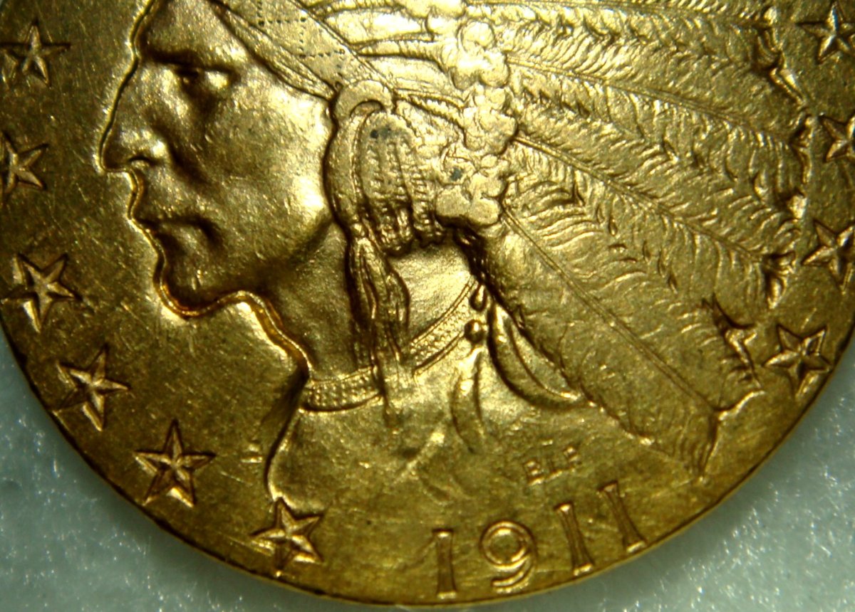 1911-$5--Indian-Head-Gold-1/2-Eagle-For-Grade-Opinions